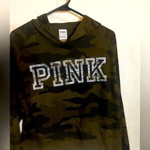 Pink camouflage sweater not full length more like a crop top